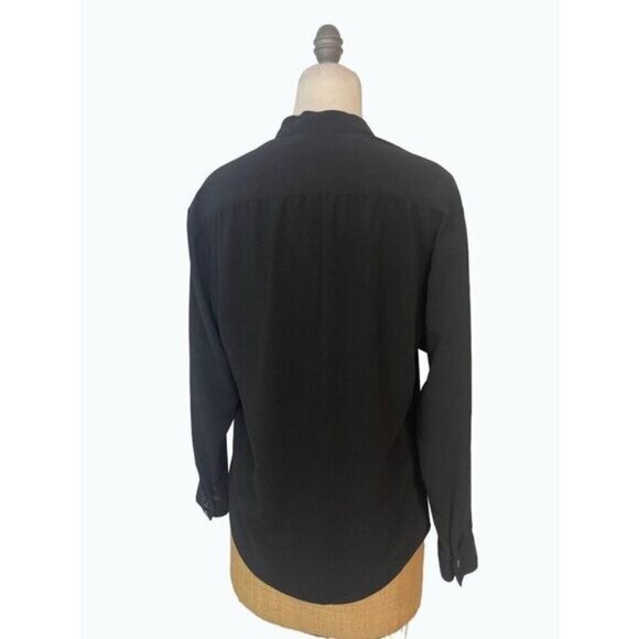 Alberto Makali Black Ruffle Blouse Top Medium - Picture 3 of 4